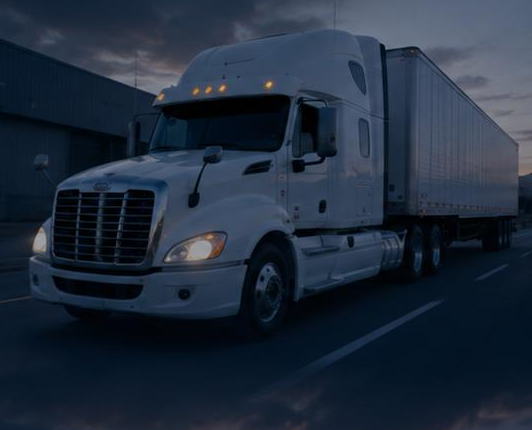 Tractocamión blanco de 3E Logistics